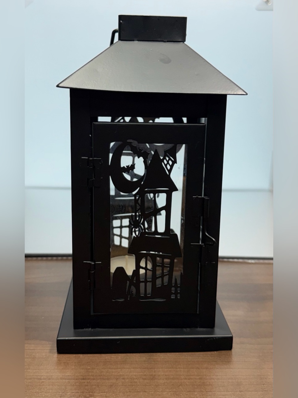 Halloween Decorative Metal Lantern - Holds Small Candle